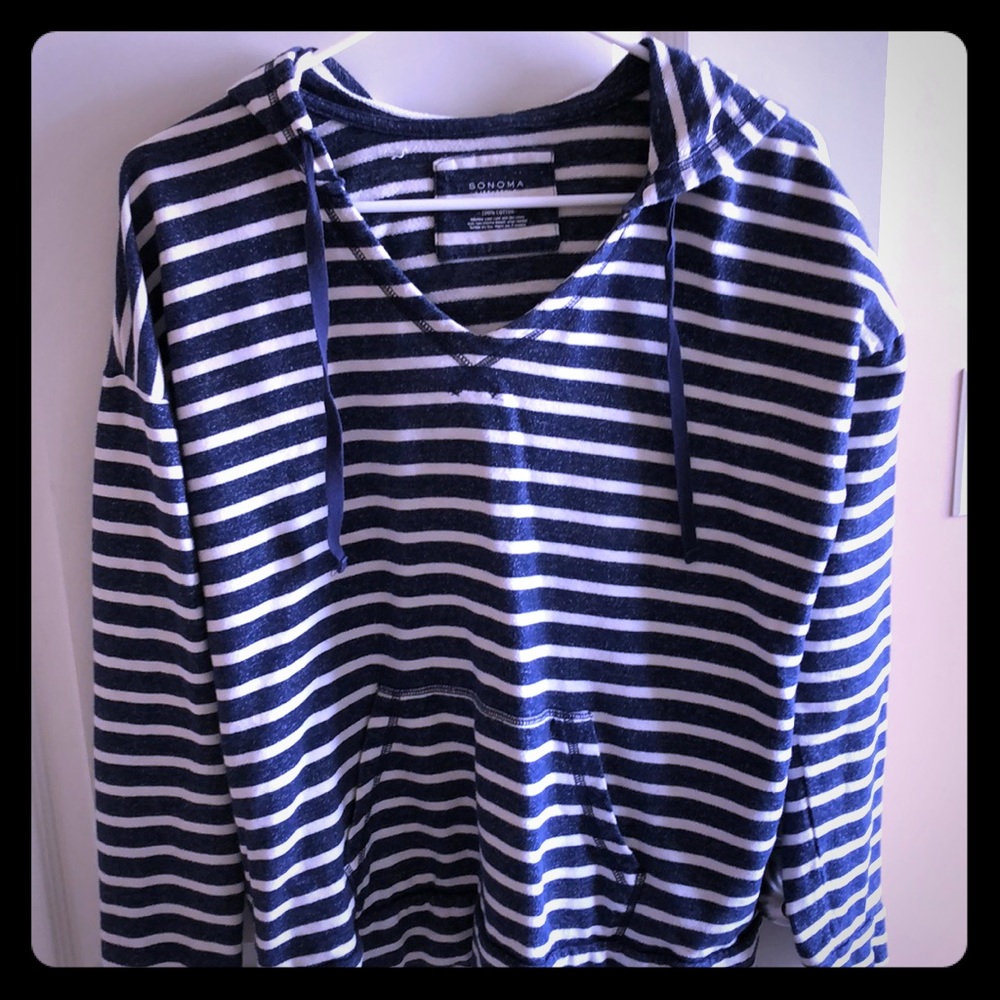 Striped hooded sweatshirt